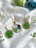 Handcrafted Real Pressed Flower Resin Jewelry Set