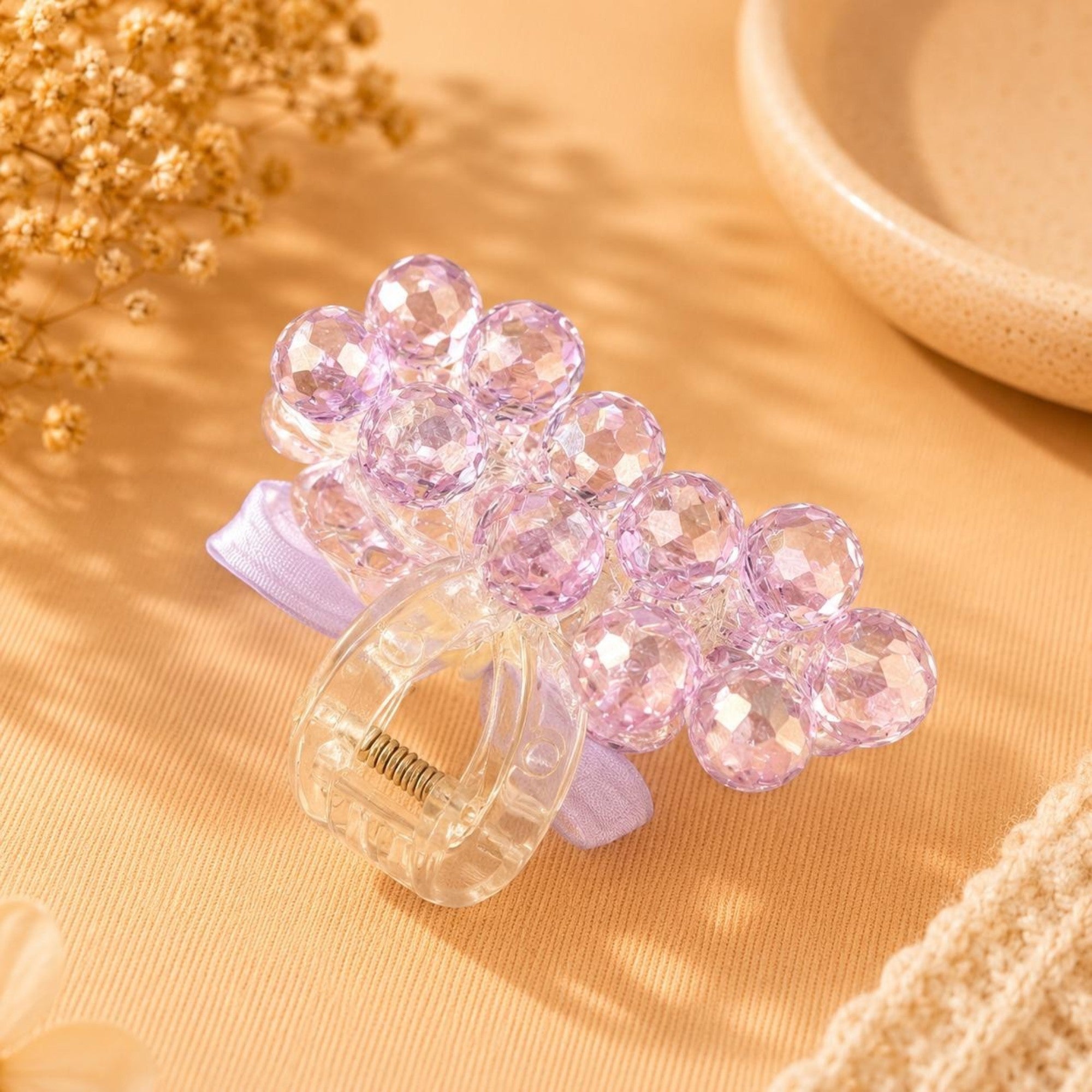 Pink Crystal Bubble Hair Claw Clip